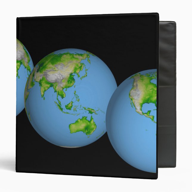 Topographic views of the world binder (Front/Inside)