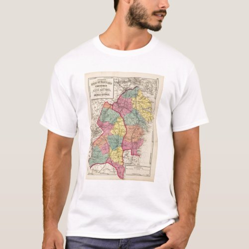 Topographical atlas of Maryland counties 4 T_Shirt