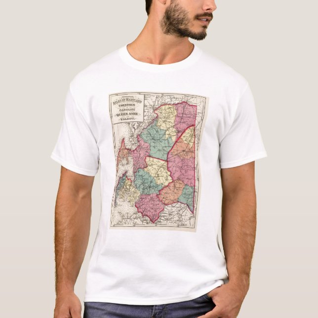 Topographical atlas of Maryland counties T-Shirt (Front)