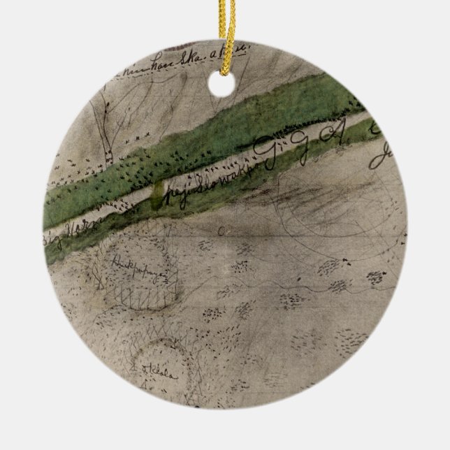 Topographical chart of the battlefield of the Litt Ceramic Ornament (Front)