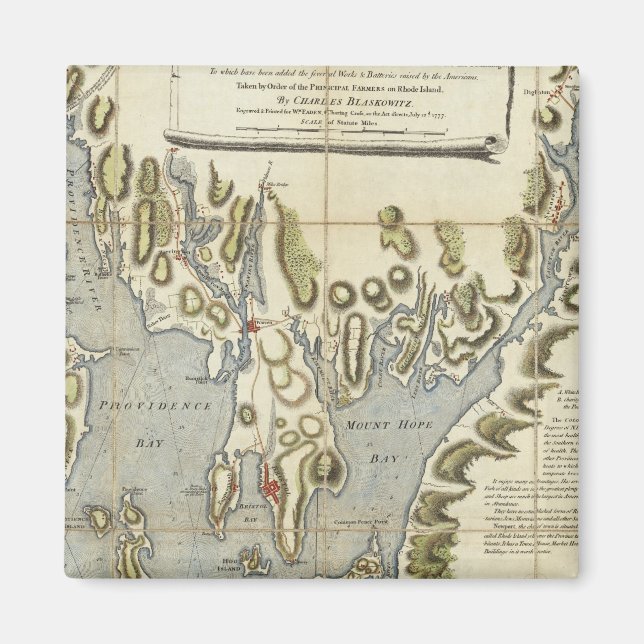 Topographical Chart of the Bay of Narraganset Magnet (Front)