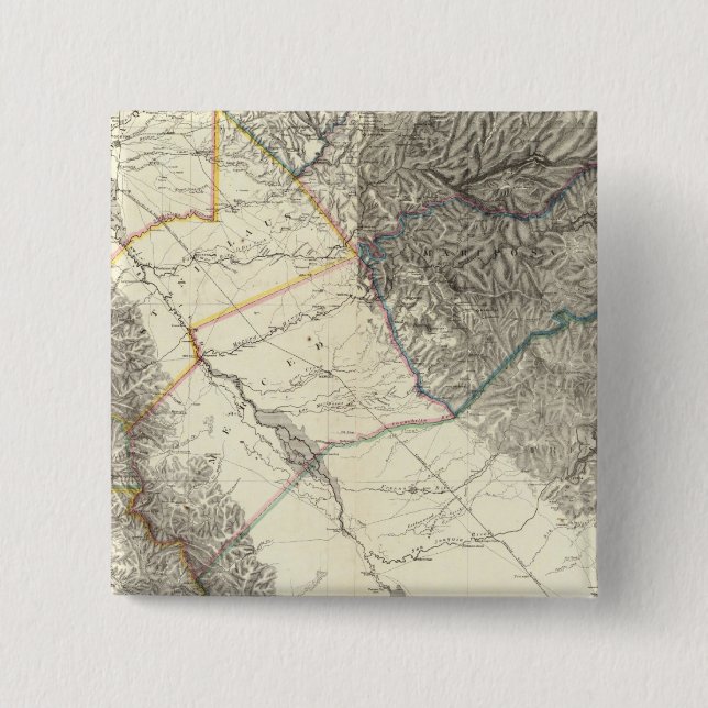 Topographical Map of Central California Button (Front)