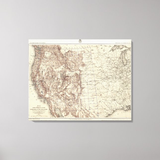 Topographical Map of Mississippi River Canvas Print (Front)