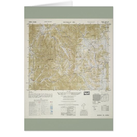 Topographical Map of North and South Korea (1952) (Front)