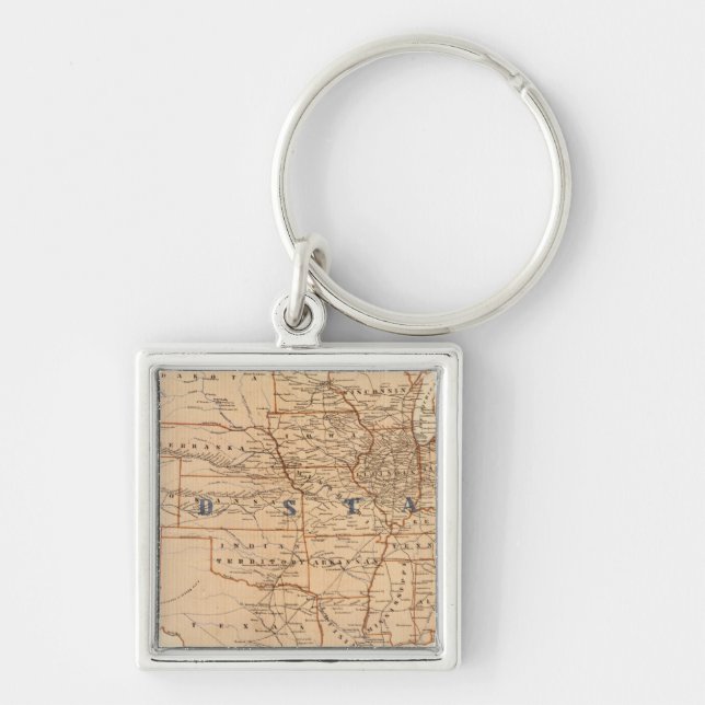 Topographical Map of the United States Keychain (Front)
