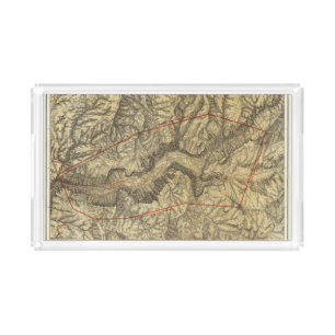 Topographical Map of The Yosemite Valley 2 Acrylic Tray