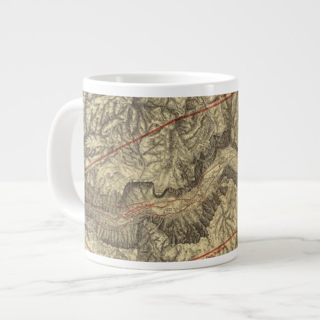 Topographical Map of The Yosemite Valley 2 Large Coffee Mug (Front Left)
