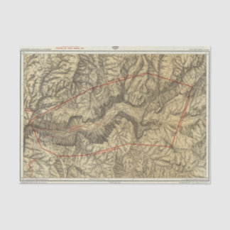 Topographical Map of The Yosemite Valley 2 Tissue Paper