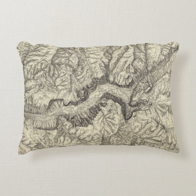 Topographical Map of The Yosemite Valley Accent Pillow (Front)