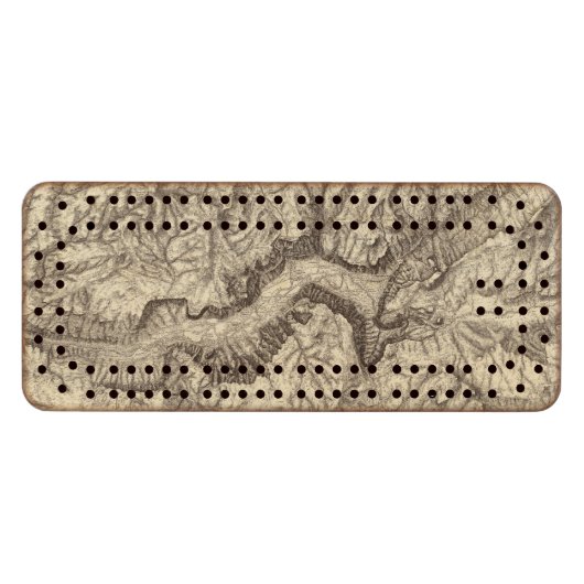 Topographical Map of The Yosemite Valley Cribbage Board (Front (Horizontal))