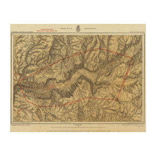 Topographical Map of The Yosemite Valley Wood Wall Decor