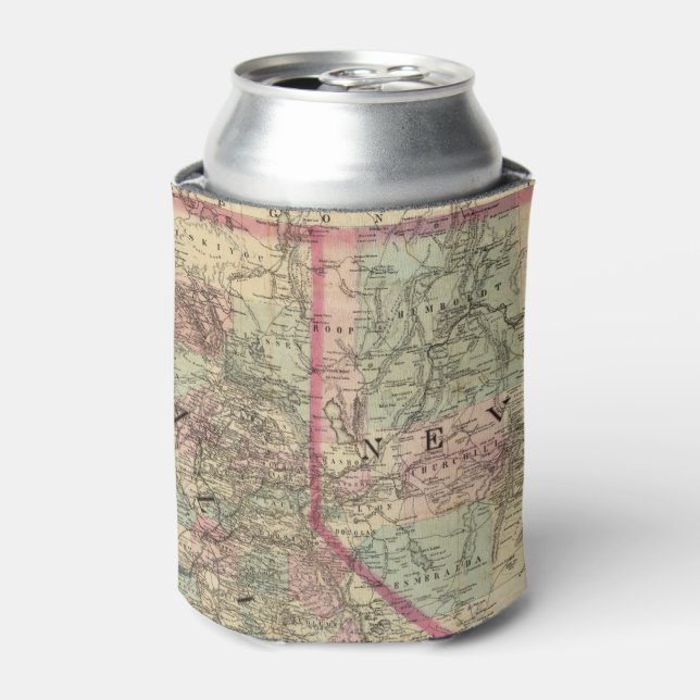 Topographical Railroad and County Map, California Can Cooler (Can Front)