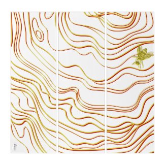 Topographical White Gold Bee Abstractly Triptych