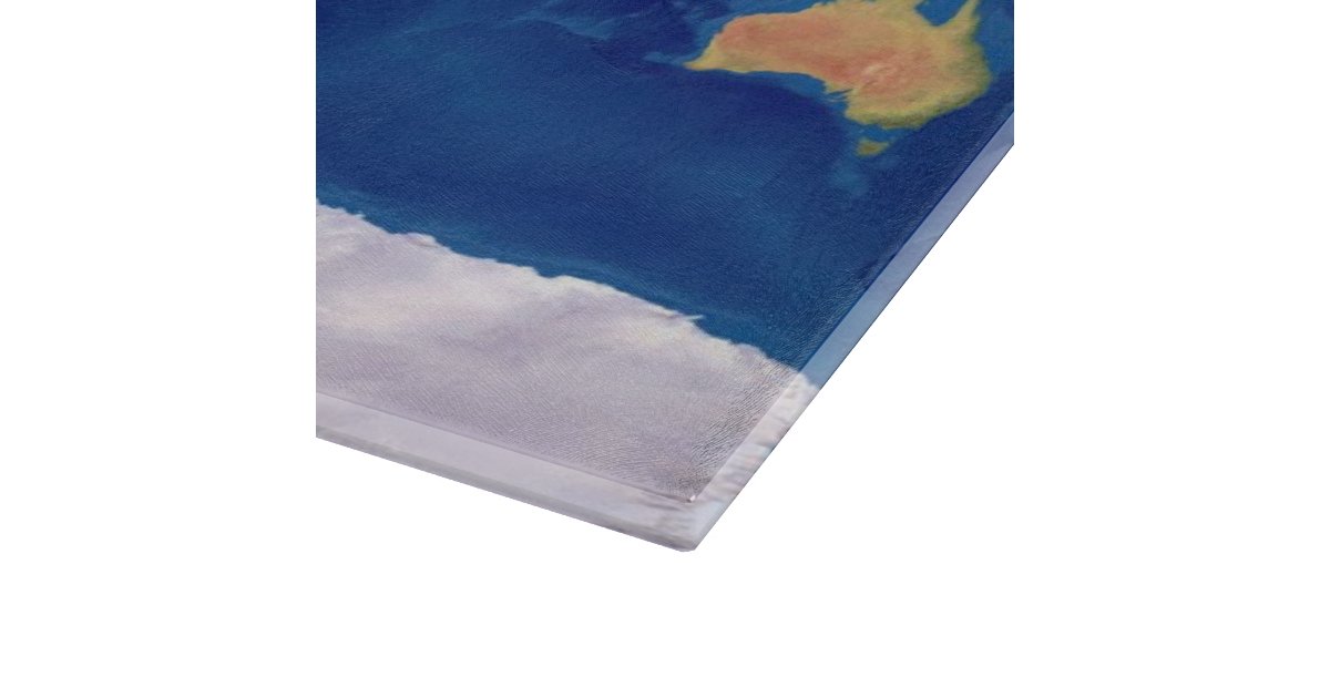 Topographical World Map Cutting Board | Zazzle