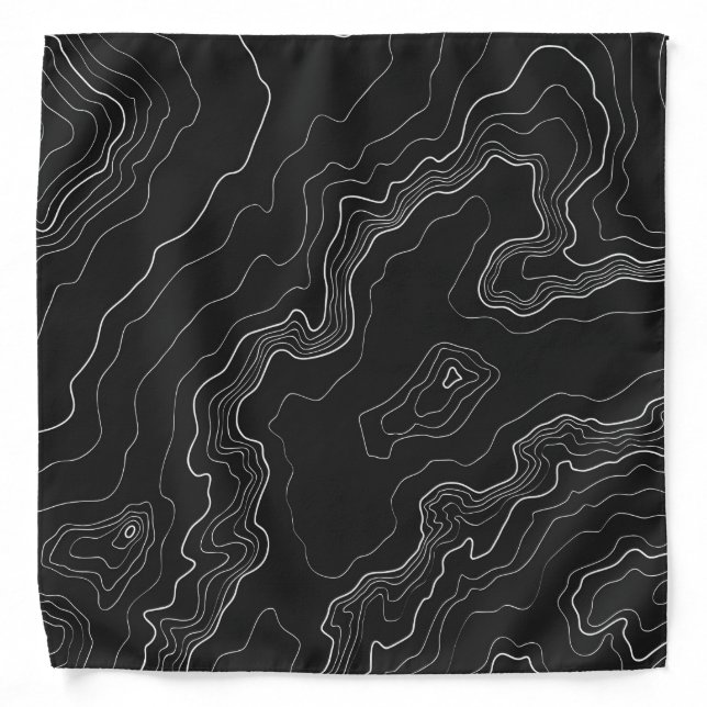 Topography Black map Bandana (Front)