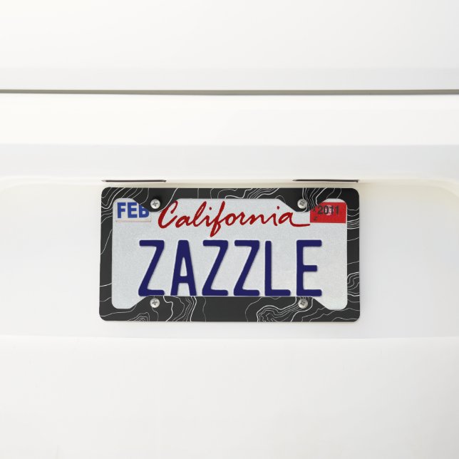 Topography Black map License Plate Frame (On Car)