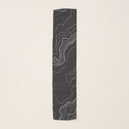 Topography Black map Scarf