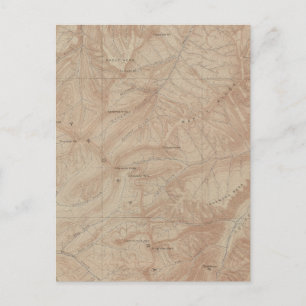 Topography Map, Yellowstone National Part, Wyoming Postcard