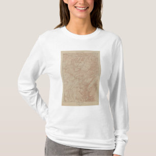 Topography Map, Yellowstone National Part, Wyoming T-Shirt