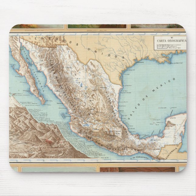 Topography of Mexico Mouse Pad (Front)