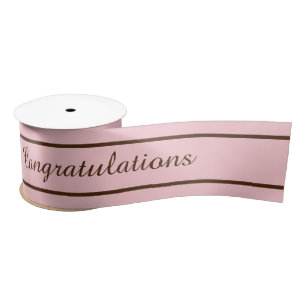 Topography Text Changeable Pink. Satin Ribbon