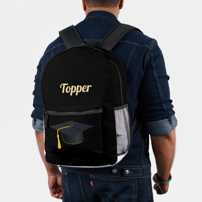 Topper Text Graduation Hat Printed Elegant Style  Backpack (Insitu (Model))