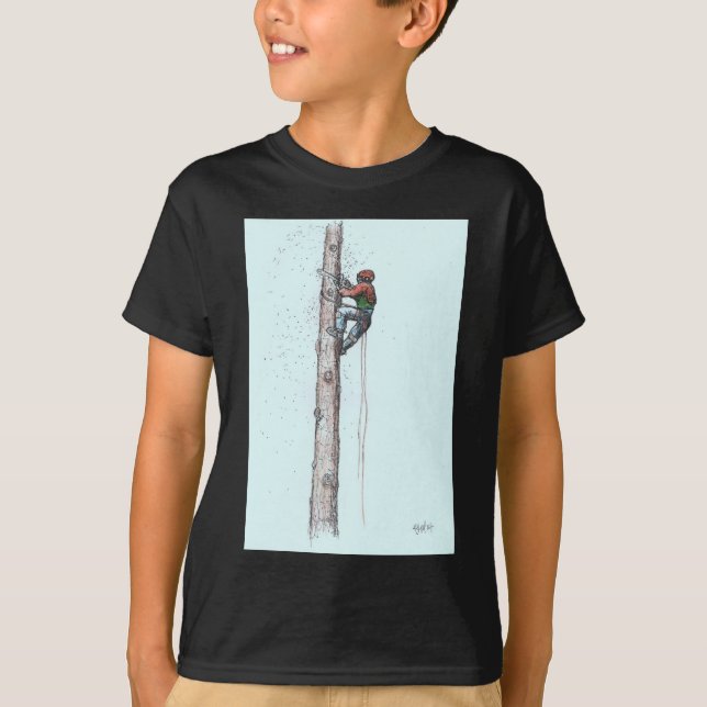 Topping out Arborist Tree Surgeon T-Shirt (Front)