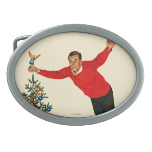 Topping the Tree Oval Belt Buckle