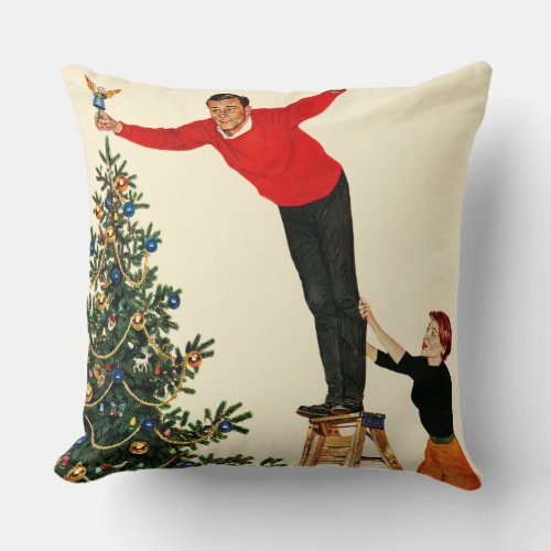 Topping the Tree Throw Pillow