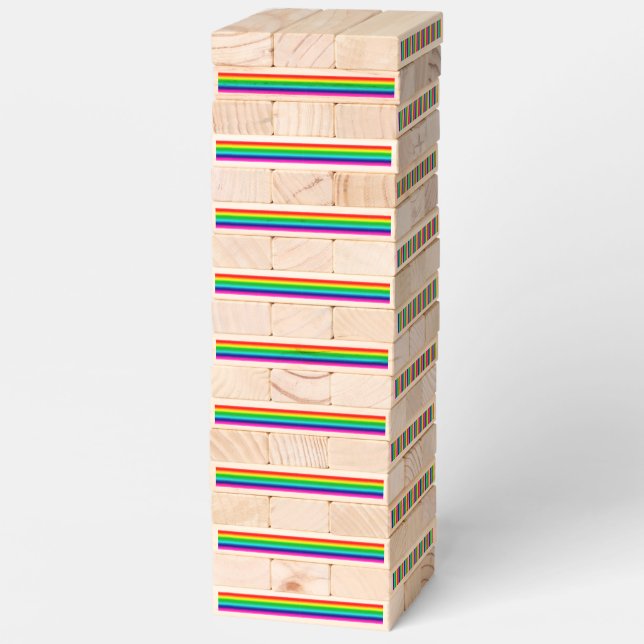 Topple Tower - Rainbow Stripes (Assembled)