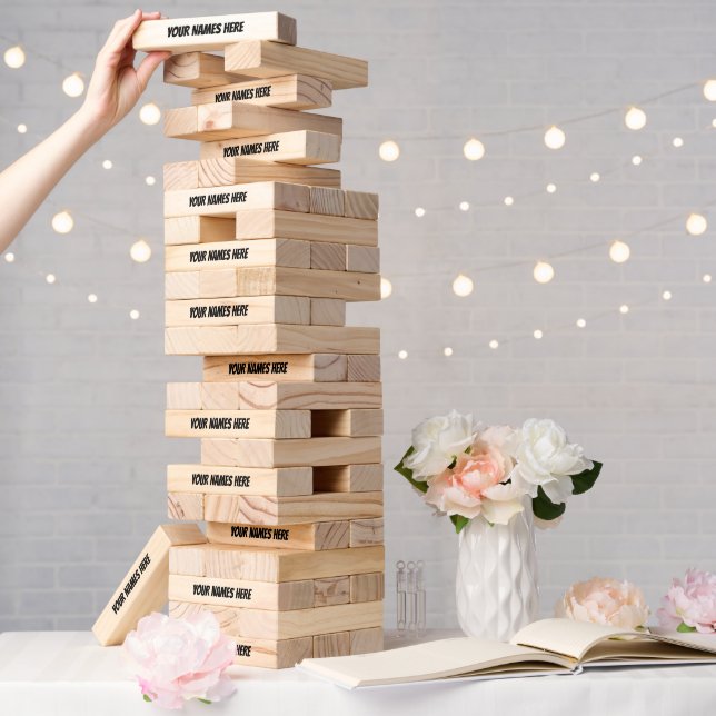 TOPPLE TOWER WEDDING MEMORY BLOCKS 'ADD YOUR TEXT' (Wedding)
