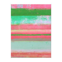 'Toppled' Pink and Green Abstract Art Canvas Print