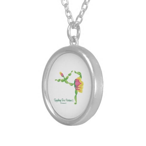 Toppling Tree Pose Womens CharmPendant Silver Plated Necklace