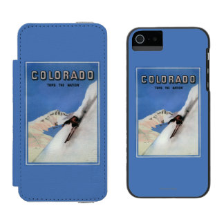 Tops the Nation - Skiing Promotional Poster Wallet Case For iPhone SE/5/5s