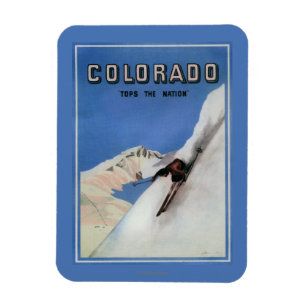 Tops the Nation - Skiing Promotional Poster Magnet