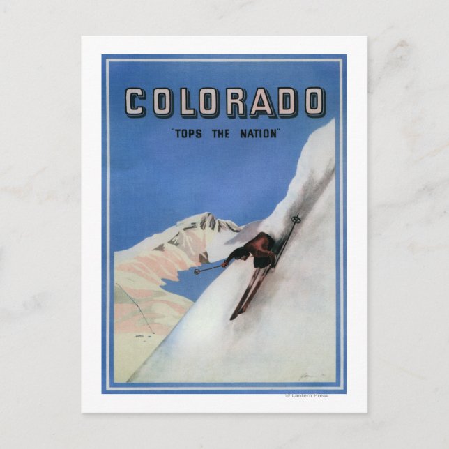 Tops the Nation - Skiing Promotional Poster Postcard (Front)