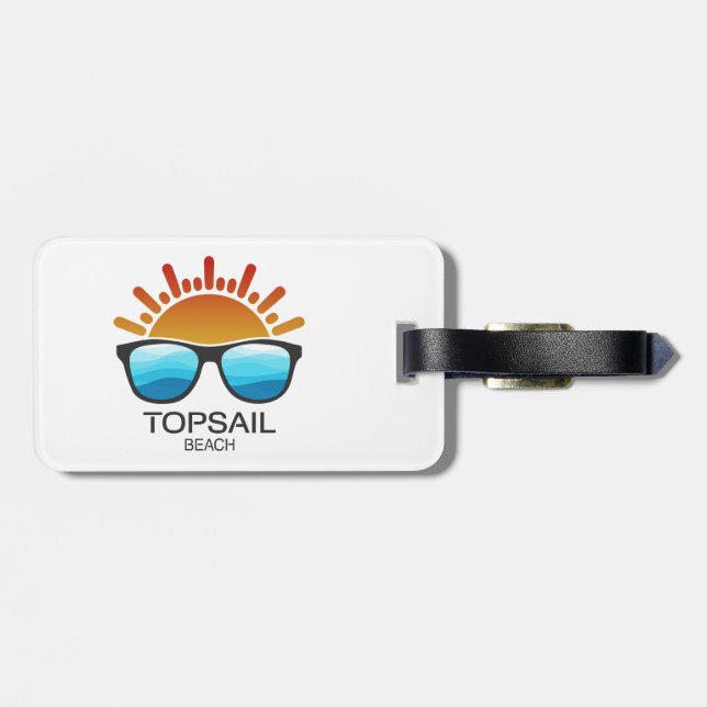 Topsail Beach North Carolina Sunglasses Luggage Tag (Back Horizontal)