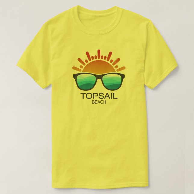 Topsail Beach North Carolina Sunglasses T-Shirt (Design Front)