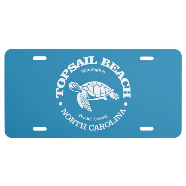 Topsail Beach (sea turtle) License Plate (Front)