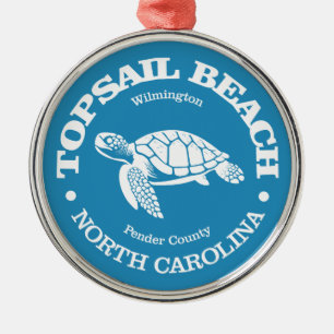 Topsail Beach (sea turtle) Metal Ornament