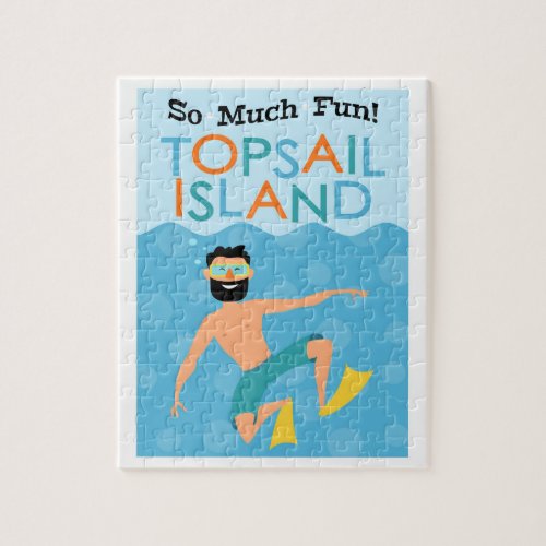 Topsail Island Fun Hipster Travel Jigsaw Puzzle