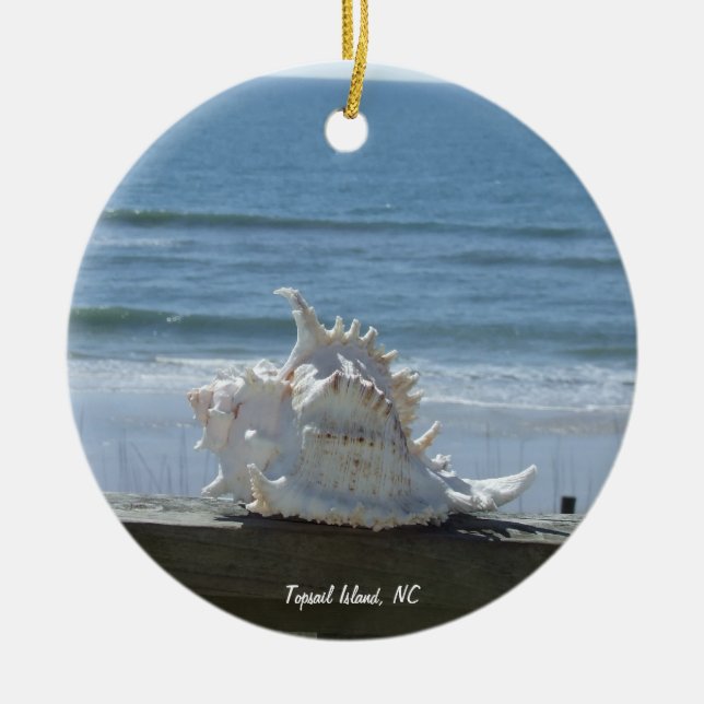 Topsail Island, NC Ceramic Ornament (Front)