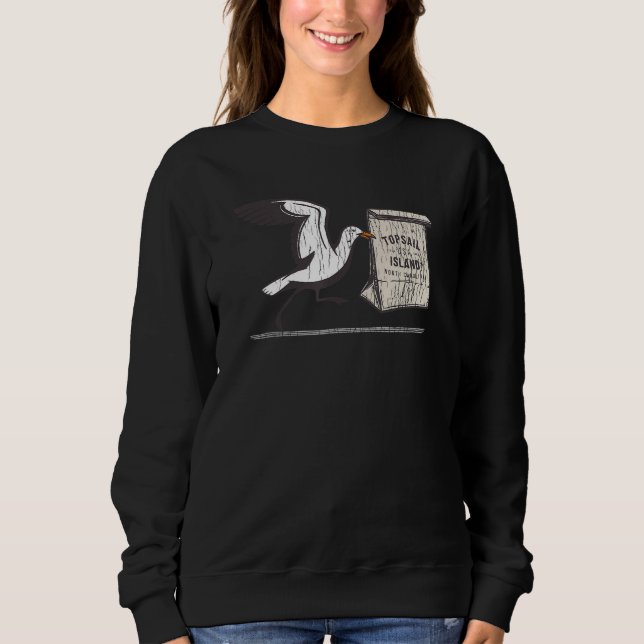 Topsail Island NC Summertime Vacationing Seagull L Sweatshirt (Front)