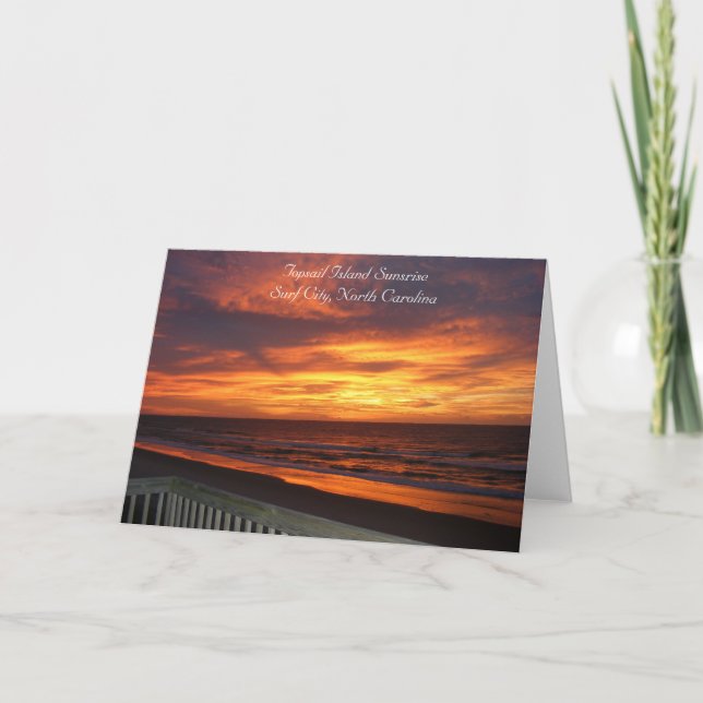 Topsail Island Sunrise Photography Card (Front)