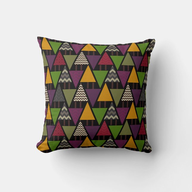 topsy forest dark throw pillow (Front)