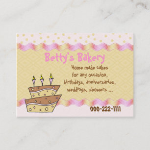 Topsy Turvy Cake Bakery Business Card