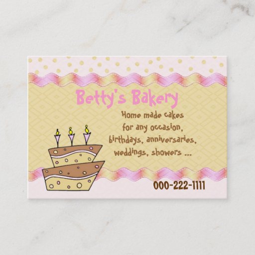 Customizable Topsy Turvy Cake Bakery Business Card