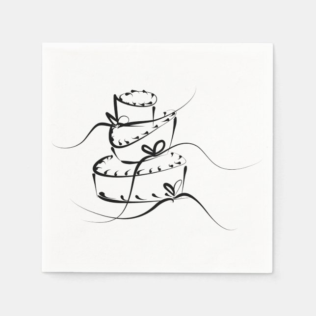 Topsy Turvy Wedding Napkins (Front)