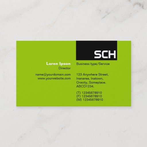 Customizable TopTag - Black with Martian Green Business Card Templates