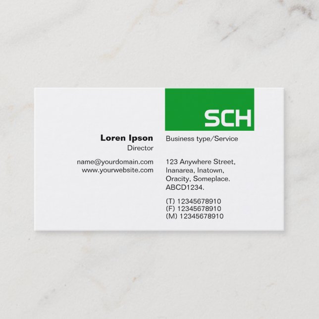 TopTag - Grass Green Business Card (Front)